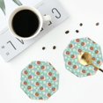 thumbnail image 4 of Yiaed Snail And Flower Print Leather Coasters for Drinks - Cup Coasters Coffee Table Kitchen Table Bar, Home & Office Gifts Handmade Drink Coasters-Octagon, 4 of 6