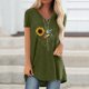 thumbnail image 1 of Puntoco Mujer Casual Tallas grandes Impresión Cuello en V Manga corta Camiseta larga Blusa top Puntoco Puntoco-5852, 1 of 5