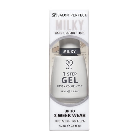 Salon Perfect Milky One Step Gel, White Nail Polish, 0.5 fl oz