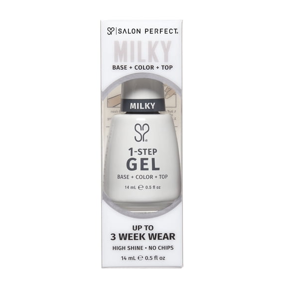 Salon Perfect Milky One Step Gel, White Nail Polish, 0.5 fl oz