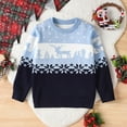thumbnail image 2 of Toddler Boys Christmas Sweater Boys Cartoon Deer Warm Knitted Long Sleeve Knitwear Cardigan Coat Tops Size 3-4T, 2 of 8