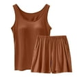 thumbnail image 1 of Lixiuxyad Women Spring And Summer Casual Solid Color Padded Tank Top Shorts Set Home Pajamas Set Red, 1 of 4