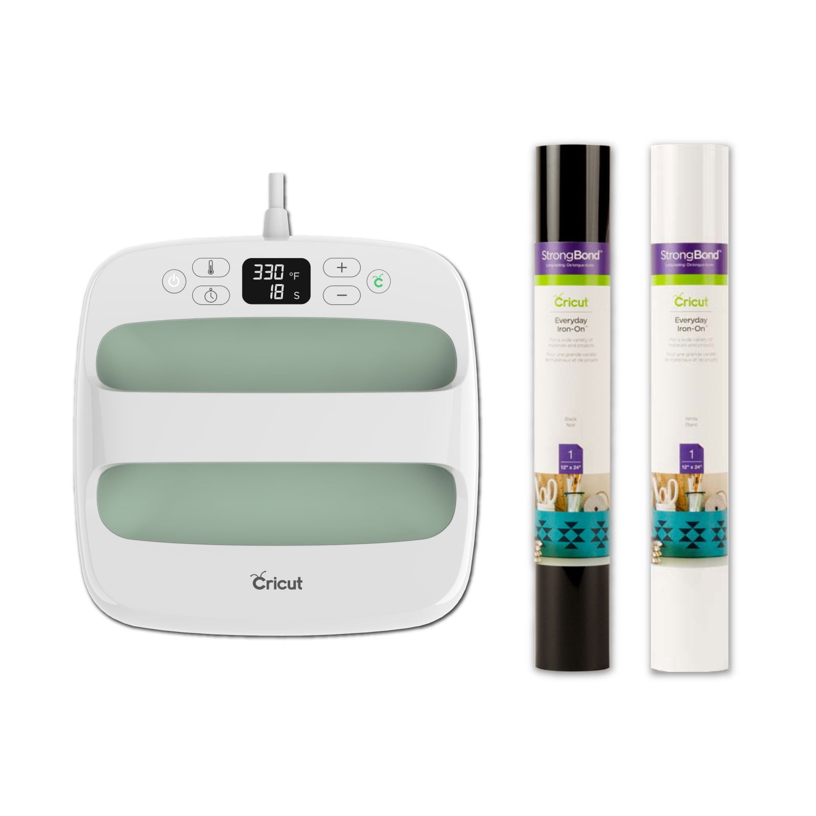 Cricut Easy Press 2 Heat Press Machine and Everyday StrongBond Iron