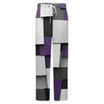 thumbnail image 5 of Abstract Geometric Art, Purple Black Grey Winter Female Pants Flannel High Waist Women Pants Lady Warm Straight Leg Plush Trousers, 5 of 7