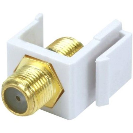 UPC: 0844660093213 | Monoprice Keystone Jack – Modular F Type (White) – (No Logo) For Use With Keystone Panels Or Wall Plates