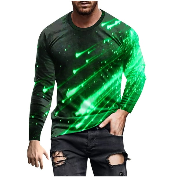 Blusas y camisas de manga larga y cuello redondo para hombre, camisetas casuales con estampado de moda y cuello redondo, blusas de licra de manga corta para hombre.