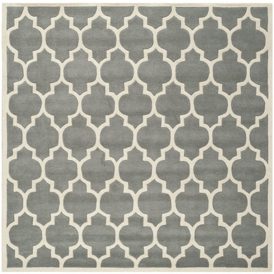 Safavieh Handmade Moroccan Dark Grey Geometric Pattern Wool Rug 8 9 Safavieh Handmade Moroccan Dark Grey Geometric Pattern Wool Rug 8 9 Square