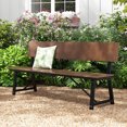 thumbnail image 4 of Costway 2 PCS 4-Person Bench with All-Weather HDPE Seat & Back Heavy-Duty Metal Support Brown, 4 of 9