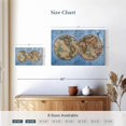 thumbnail image 3 of Elephant Stock Ocean Hemispheres Map Wall Art - Horizontal Canvas Wall Art - Living Room Wall Decor - Map Canvas - Beige And Blue Decor - 24" x 16", 3 of 4