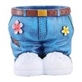 thumbnail image 2 of Gmogad Jeans Design Resin Planter - Unique Courtyard Decor Flower Pot with Belt Details - Weatherproof Outdoor/Indoor Garden Art Sculpture - Quirky Home Decoration Piece, 2 of 3