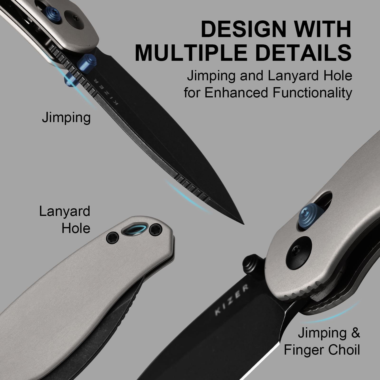 Kizer Phoca CD EDC Folding Pocket Knife 14C28N Blade Aluminum Handle V3781CDA2