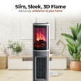 thumbnail image 2 of Comfort Zone 25" Oscillating Tower Space Heater with 3D Flame , Remote Control, Timer, 2 of 9