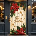 thumbnail image 4 of Cififendec Christmas Door Cover, Festive Poinsettia Bauble Printed Door Tapestry for Front Door and Porch Xmas Holiday Decor, 70.87", 4 of 6