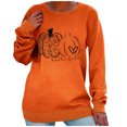 thumbnail image 1 of Pompotops Pull Sweatshirt Oversize en Molleton à Manches Longues Imprimé L'action de Grâce pour Femme, 1 of 9