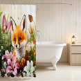 thumbnail image 3 of Erosebridal Fox Shower Curtain 72Wx72L for Girls, Pink Lilies Waterproof Bathroom Curtain, 3 of 5