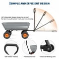 thumbnail image 3 of Memoryfield 600 lb Heavy Duty Poly Garden Dump Cart with 10" All-Terrain Wheels, Utility Yard Wagon, Tow Behind ATV Lawn Tractor, Gray, 3 of 12