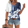 thumbnail image 4 of Womens Tops Summer Tunic Dressy Casual Blouses Business Cute Trendy Short Sleeve Shirt 2026 V Neck Boho Tops, 4 of 4