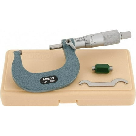 Mitutoyo 1 to 2" Range, 0.0001" Graduation, Mechanical Outside Micrometer