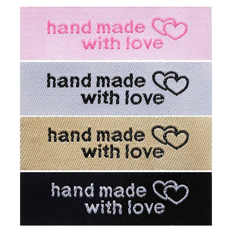 120 Pieces Personalized Sewing Labels Sew on Clothing Labels Handmade Heart  Pattern Label Tags 