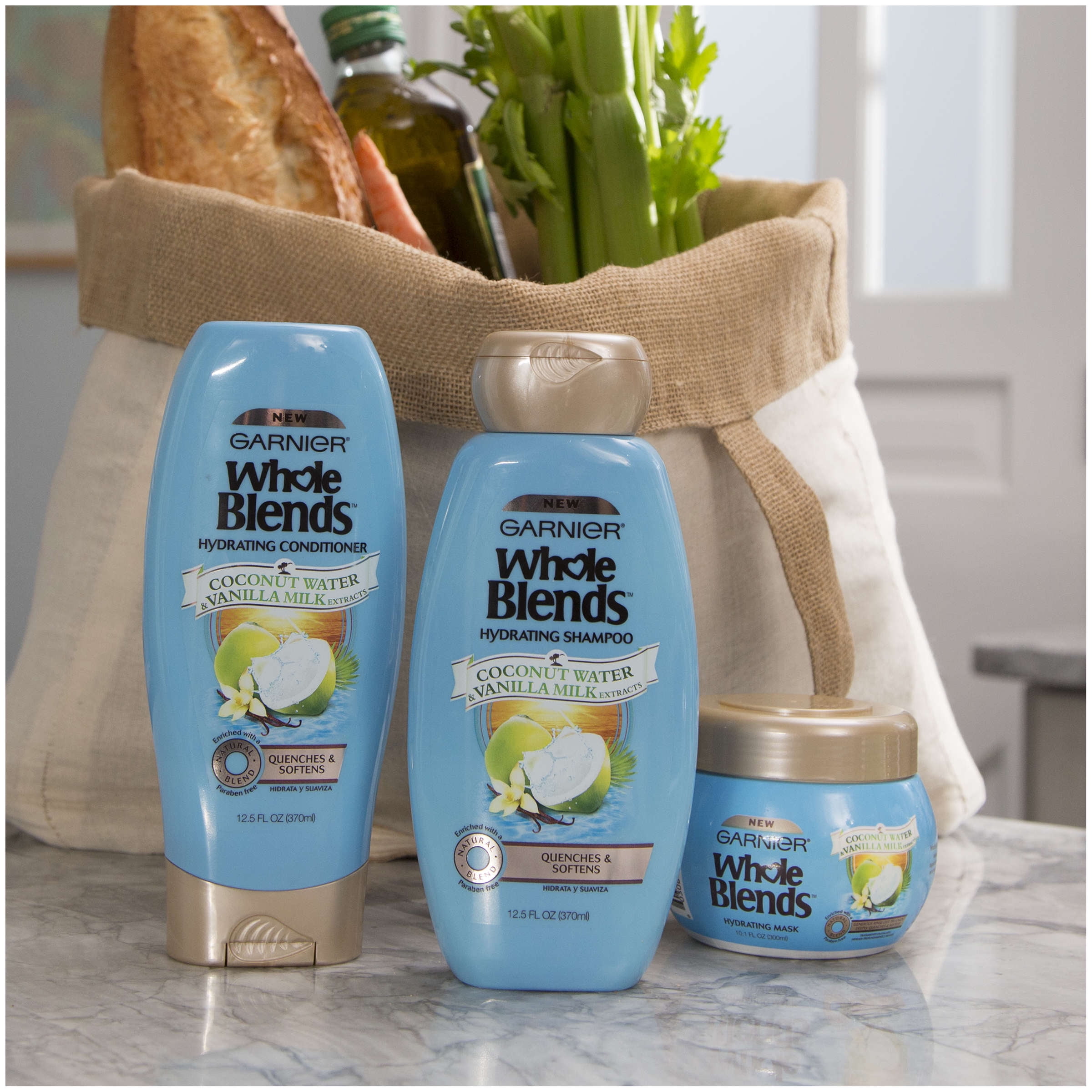 Garnier Whole Blends Shampoo With Coconut Water Vanilla Milk Extracts 12 5 Fl Oz Walmart Com Walmart Com