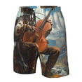 thumbnail image 4 of Cauagu Western Guitar Cowboy Print Men's Swim Trunks,Hawaiian Bathing Suit Swimsuits Beach Shorts with Pockets for Men Quick Dry Swimming Board Shorts-Small, 4 of 6