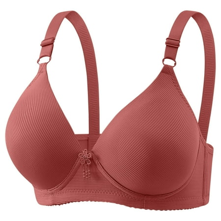 ALLLIST Lift Womens Underwear No Underwire Plus Size Plunge Red Push up Solid T-Shirt Women Lingerie Size 44