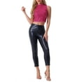 thumbnail image 2 of INSPIRE CHIC Metallic Crop Top for Women's Sleeveless Christmas Sparkly Sequin Tops S Hot Pink, 2 of 6