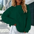 thumbnail image 2 of Sweaters for Women Trendy Women's Tops Oversized Knit Sweater Soft Pullover Comfortable Round Neck Casual Winter Warm, 2 of 5