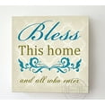 thumbnail image 2 of MuralMax Inspirational Quote Wall Decor - Bless This Home & All Who Canvas Art - Gifts For Wedding Anniversary, Bridal Showers, Parents, Grandparents, Office Parties - Color, Beige - Size 30 x 30, 2 of 5