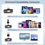 USB C Mini Wireless Lavalier Microphone for iPhone/Android,Lapel Mic with Noise Reduction,Lav Mic for Video Recording,Tiny Microphone Content Creator Interview for Tiktok,Youtube,Vlog (Black)