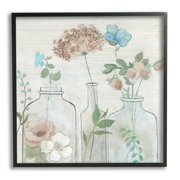 Stupell Industries Botanical Herbs Cottage Bouquets Botanical & Floral Painting Black Framed Art Print Wall Art