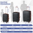 thumbnail image 2 of Costway 3-Piece Luggage Set ABS PC Hard Shell Suitcase Set with TSA Lock Telescope Aluminum Handles & 360° Spinner Wheels, 2 of 9