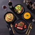 thumbnail image 6 of Onader 8-Piece Dinnerware Set, Ceramic Plates and Bowls Set for 2, Scratch Resistant Tableware Dishes Set for Kitchen Restaurant - Matte Black, 6 of 7