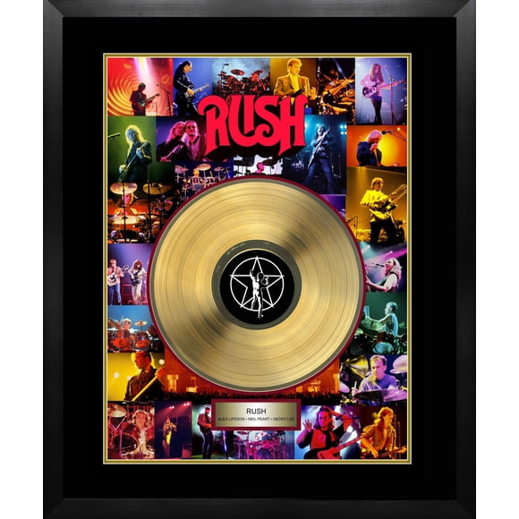Rush Photo Collage with Gold LP
