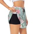 thumbnail image 3 of Lsque Vintage Floral Printed Women's Running Shorts with Liner Pockets,Elastic Quick Dry Workout Athletic Gym Yoga Shorts,Womens High Waist Shorts-Large, 3 of 9