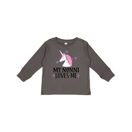 

Inktastic My Nonni Loves Me Girl Unicorn Gift Toddler Toddler Girl Long Sleeve T-Shirt