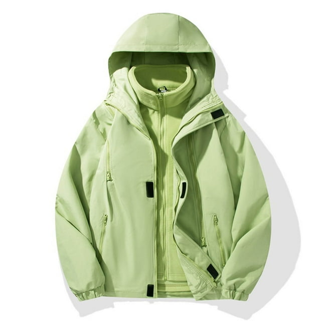 Mens Windproof Removable Inner Liner Pocket Zipper Jacket Athletic Stretch Ultra Soft Textured Hooded Sweatshirt Warm Casual Fleece Sweat Shirt with Pockets