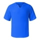 thumbnail image 4 of Men's Solid Color Pleated Quarter Sleeve Top Men's Retro V-Neck TopM, 4 of 5