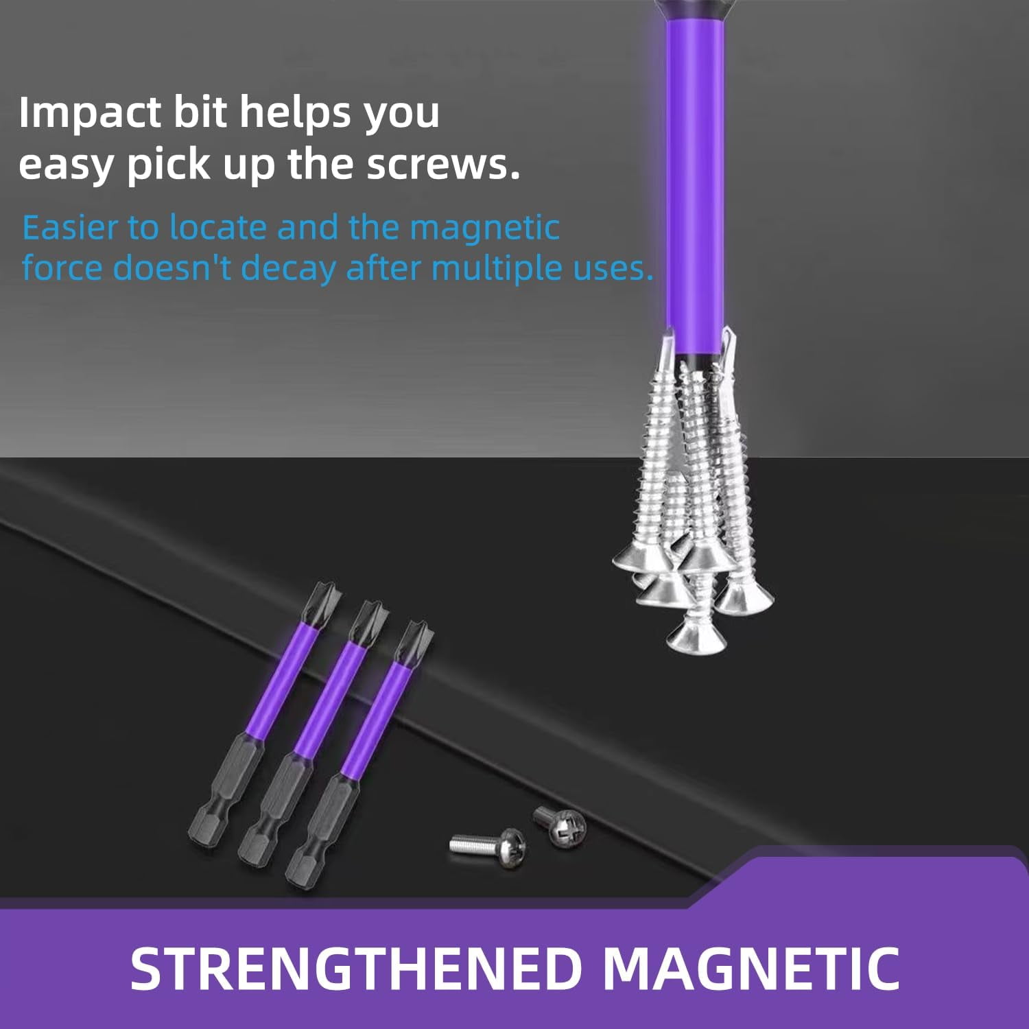 MKEUDQ-Electrician Impact Screwdriver Bit Set, 1/4\u201d Hex-Shank S2 Steel FPH1 & FPH2 Screwdriver Bit Set for Electricians, 6PCS Phillips Cross Slot Head Screw Driver Drill Bits with Magnetism