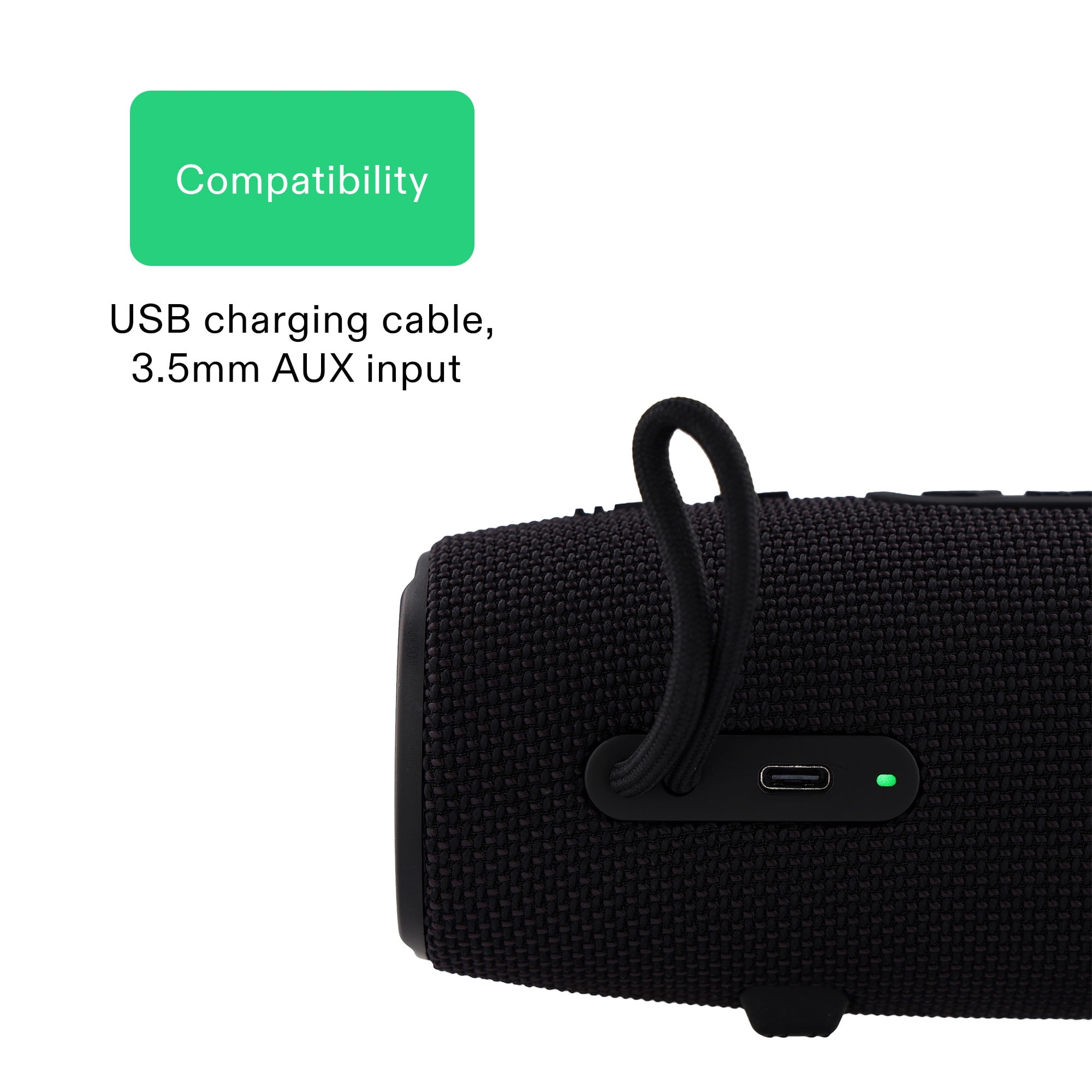 onn Medium Rugged Speaker with LED Lighting, Black