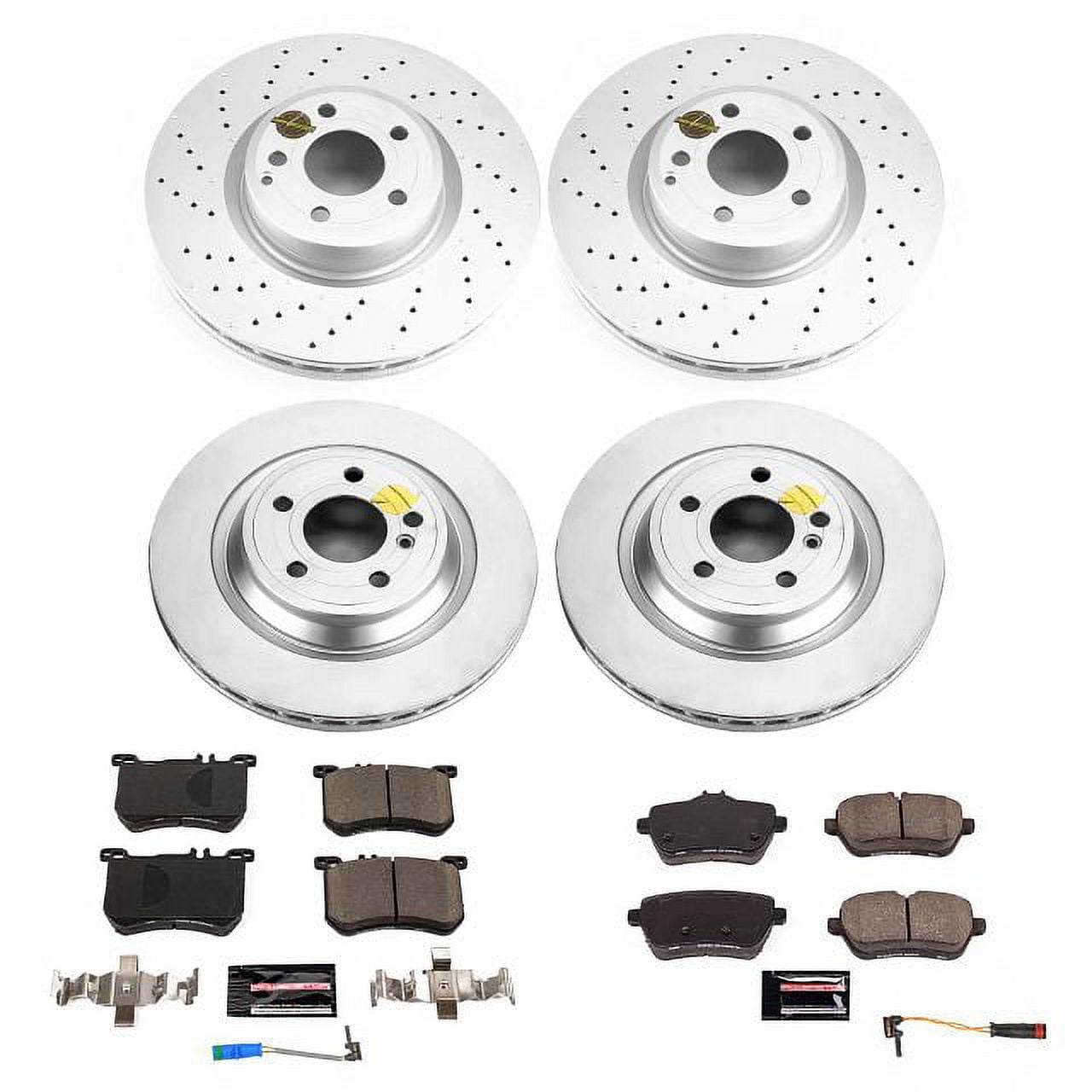 PowerStop Front and Rear Geomet Coated Brake Rotor and Pad Kit Fits: MERCEDES-BENZ Select Models CRK8735