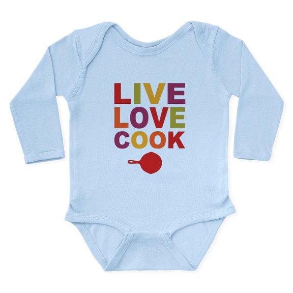 CafePress - Live Love Cook Long Sleeve Infant Bodysuit - Long Sleeve Cotton Baby Bodysuit