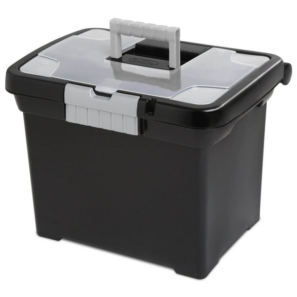 Sterilite Portable Lockable File Box Organizer with Handle (12