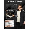 thumbnail image 6 of Wantdo Girls' Winter Coat Recycled Waterproof Long Winter Jacket with Faux Fur Hood Black 10/12, 6 of 10