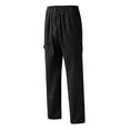 thumbnail image 3 of Vedolay Mens Trousers Men's Drawstring Elastic Waist Flap Pocket Side Street Pants,Black XXL, 3 of 5