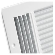 6x10 Floor Registers - 6 Pack HVAC Floor Vents - Adjustable Iron Vent Grilles for Home Office - Rustproof Air Vents Deflector with Metal Damper - White