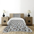 thumbnail image 4 of Ambesonne Bicycle Quilted Bedspread Set 2 Pcs, Nostalgic Flower Bird, Twin Size, Multicolor, 4 of 5