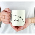 thumbnail image 3 of Koyal Wholesale Zodiac Sign Ceramic Coffee Mug, Aries Star Constellation, Minimalistic Black, 3 of 5