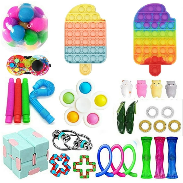 ITFABS Enfants PVC Décompression Jouets, Kit d'Apprentissage Précoce Presse Jouets