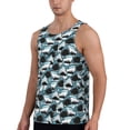 thumbnail image 2 of Pofeuu Angry Shark Print Men's Workout Tank Tops Sleeveless Muscle Gym Shirt Quick Dry-3X-Large, 2 of 7